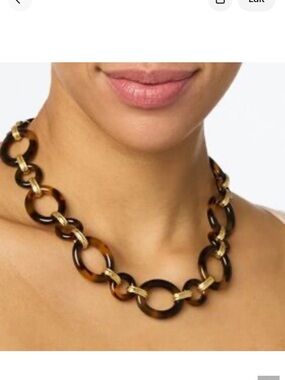 New Julie Vos Tortoise Link Necklace with Gold Accents